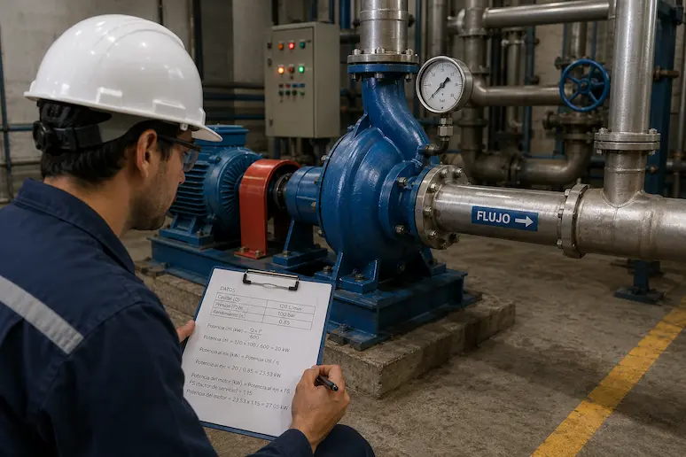 Cómo calcular la potencia de una bomba hidráulica