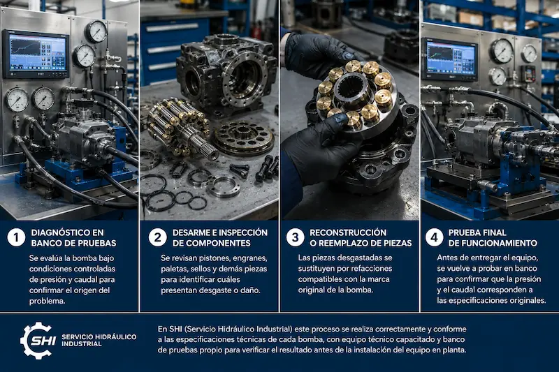 como es el proceso de reparacion de bombas hidraulicas